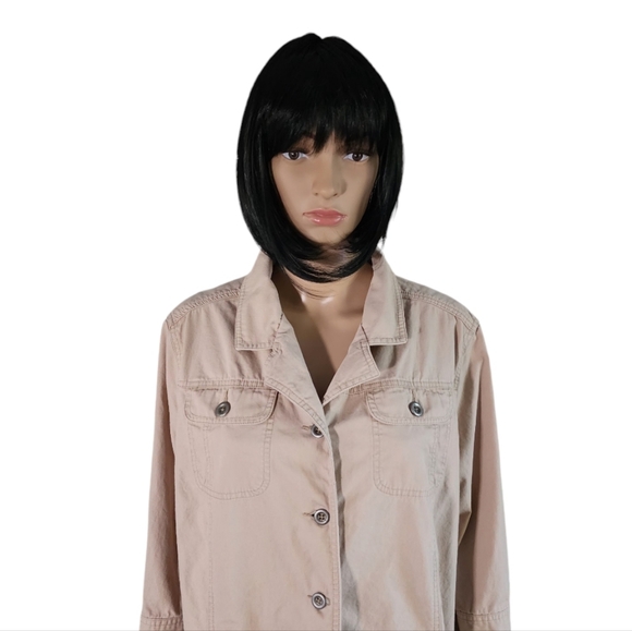 Carroll Reed tan quarter sleeves classic buttoned jacket,plus size 18W - Picture 2 of 9